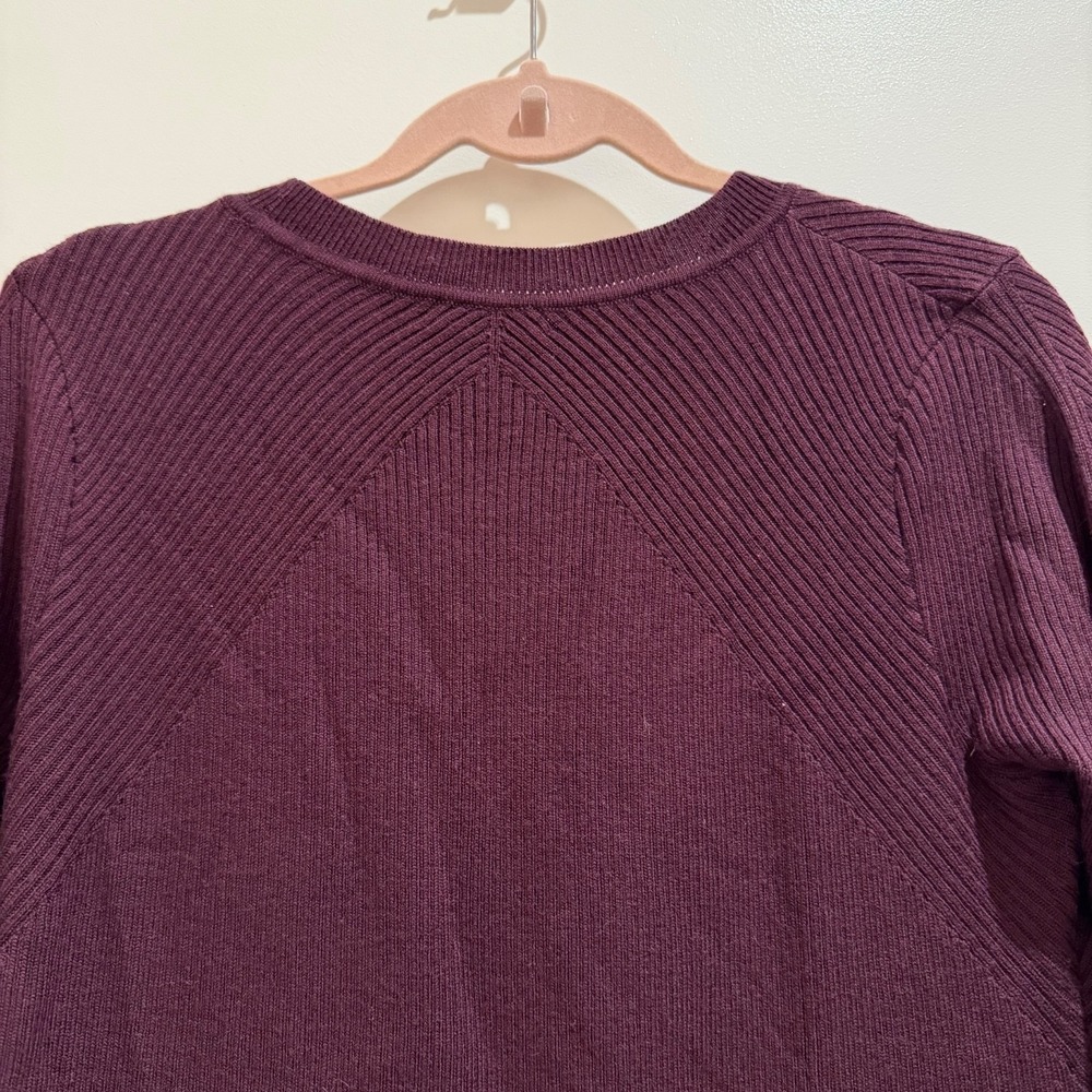 Club Monaco Wine Camel Ribbed Merino Wool Sweater Dress Women's Size Medium - Picture 6 of 9